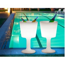 Portabottiglie - DRINK Sgabello diam.47 h.75 LACQ. GLOSSY MET.SILVER - Slide