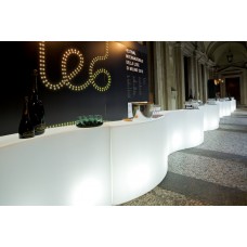 Bancone da Bar illuminato - SNACK BAR Lumin. cm.165x60 h.100 LIGHT WHITE - Slide