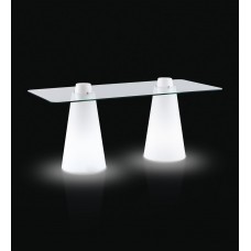 Tavoli illuminati - DOUBLE PEAK cm 180 x 80 h 80 LIGHT WHITE - Slide