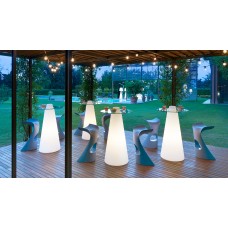 Tavoli illuminati - PEAK Table diam.70 h.120 LAQUERED ABSOLUTE WHITE - Slide