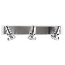 SPOT LED MIAMI ORIENTABILE NIKEL CON VETRO 3XGU10 3W 750LM 3000K 46X12X7CM - Intec - SPOT-MIAMI 03