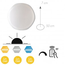 PLAFONIERA LED PSYCHE BIANCA 80W 6400LM CCT CON TELECOMANDO 78X7CM - Fan Europe - I-PSYCHE-PL80