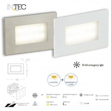 INCASSO LED BOLT DEMERGENZA BIANCA O NIKEL 3W 150/200LM 4000K IP65 10,7X6,7X3,2CM - Intec - INC-BOLT-503HP