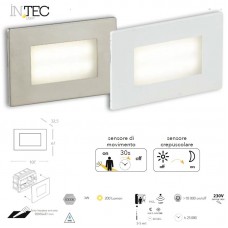 INCASSO LED BOLT BIANCA O NIKEL 3W 200LM 4000K IP65 CON SENSORE 10,7X6,7X3,2CM - Intec - INC-BOLT-503S