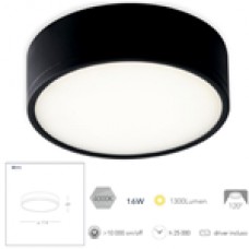 PLAFONIERA LED KLIO NERA 16W 1300LM 4000K 11,4X4,9CM - Intec - LED-KLIO-R11 NER