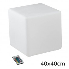 LUME DA GIARDINO GECO BIANCO 1XE27 IP65 40X40X40CM CAVO 250CM - Intec - I-GECO-CUBO-E-L40