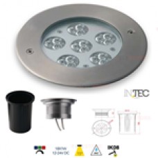 CALPESTABILE LED IRIDE ALLUMINIO 9X1W 12-24V DC RGB IP67 IK08 12,5X13,1CM - Intec - LED-IRIDE-R12