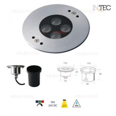 CALPESTABILE LED TREVIS ACCIAIO C1116 9W 24V DC RGB IP68 9,8X11,6CM - Intec - LED-TREVIS-R11