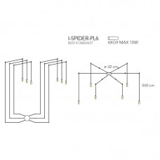 PLAFONIERA SPIDER ANTRACITE 6XG9 19X500CM - Fan Europe - I-SPIDER-PL6