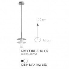 SOSPENSIONE RECORD CROMO 1XE14 16CM - Fan Europe - I-RECORD-S16 CR