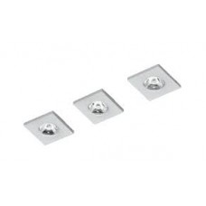 KIT 3PZ INCASSI LED SIRIO NIKEL 3X1W 3X50LM 4000K DRIVER INCLUSO 3X3X2,4CM - Intec - INC-SIRIO-Q3