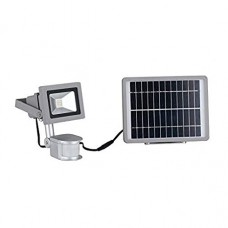 PROIETTORE LED ELIOS ORIENTABILE SILVER 9W 620LM 5000K IP44 CON SENSORE E PANNELLO SOLARE 11,5X16CM - Intec - LED-ELIOS-SOLAR