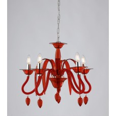 LAMPADARIO ESTEFAN ROSSO 5XE14 53CM - Fan Europe - I-ESTEFAN-S5 RSO