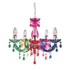 LAMPADARIO HOUSTON MULTICOLOR 5XE14 44CM - Fan Europe - I-HOUSTON-S5 COL