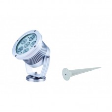 PROIETTORE LED IRIDE ALLUMINIO 18X1W 12-24V DC RGB IP65 CON PICCHETTO 12X31,6CM - Intec - LED-IRIDE-18P