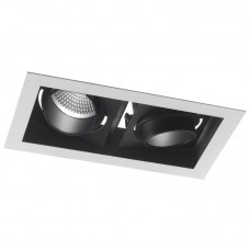 INCASSO LED APOLLO ORIENTABILE BIANCO/NERO 2X10W 1600LM 3000K 21,3X12X7,7CM - Intec - INC-APOLLO-2X10C