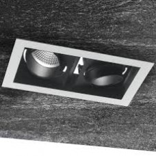 INCASSO LED APOLLO ORIENTABILE BIANCO/NERO 2X10W 1600LM 4000K 21,3X12X7,7CM - Intec - INC-APOLLO-2X10M