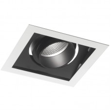 INCASSO LED APOLLO ORIENTABILE BIANCO/NERO 30W 2400LM 3000K 18,8X18,8X12CM - Intec - INC-APOLLO-1X30C