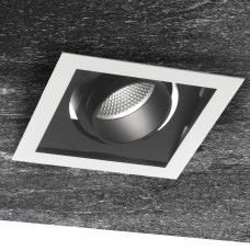 INCASSO LED APOLLO ORIENTABILE BIANCO/NERO 45W 3600LM 4000K 18,8X18,8X12CM - Intec - INC-APOLLO-1X45M