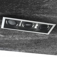 INCASSO LED APOLLO ORIENTABILE BIANCO/NERO 3X45W 10800LM 4000K 51,3X18,8X12CM - Intec - INC-APOLLO-3X45M