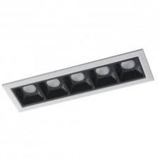 INCASSO LED SINKRO BIANCO/NERO 5X2W 800LM 4000K 14,7X4,5X4,9CM - Intec - INC-SINKRO-10M