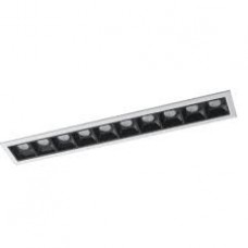 INCASSO LED SINKRO BIANCO/NERO 10X2W 1600LM 4000K 28X4,5X4,9CM - Intec - INC-SINKRO-20M