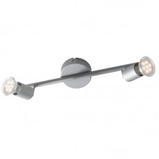 SPOT LED COOPER ORIENTABILE SILVER 2XGU10 3W 500LM 4000K 35X15CM - Intec - SPOT-COOPER-2