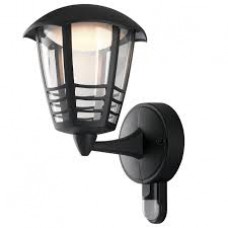 APPLIQUE LED UP CLOE NERO 12W 800LM 4000K IP44 CON SENSORE 19,3X29X17CM - Intec - LANT-CLOE/AP1A-S