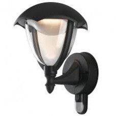 APPLIQUE LED UP MEGAN NERO 12W 800LM 4000K IP44 CON SENSORE 21X29X18,8CM - Intec - LANT-MEGAN/AP1A-S