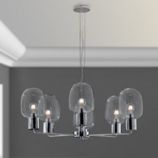 LAMPADARIO FELLINI CROMO 6XE27 98CM - Fan Europe - I-FELLINI-S6