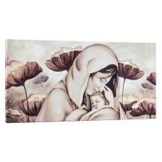 Pintdecor Noi Creiamo - Quadro MATERNITA  CON FIORI OCRA - P4732